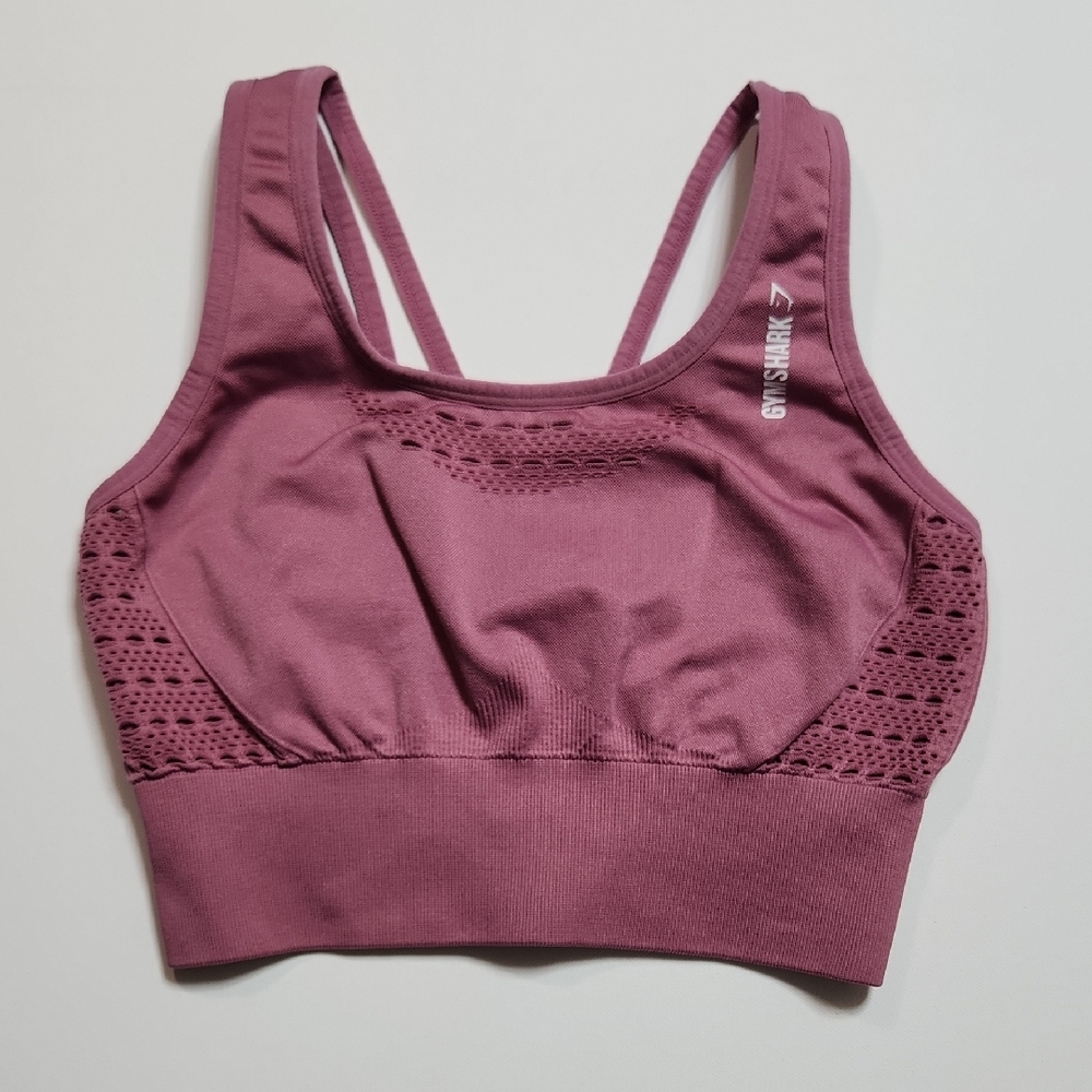 Gymshark Sports Bra Pink Seamless Strappy Back Measures Like XS/S